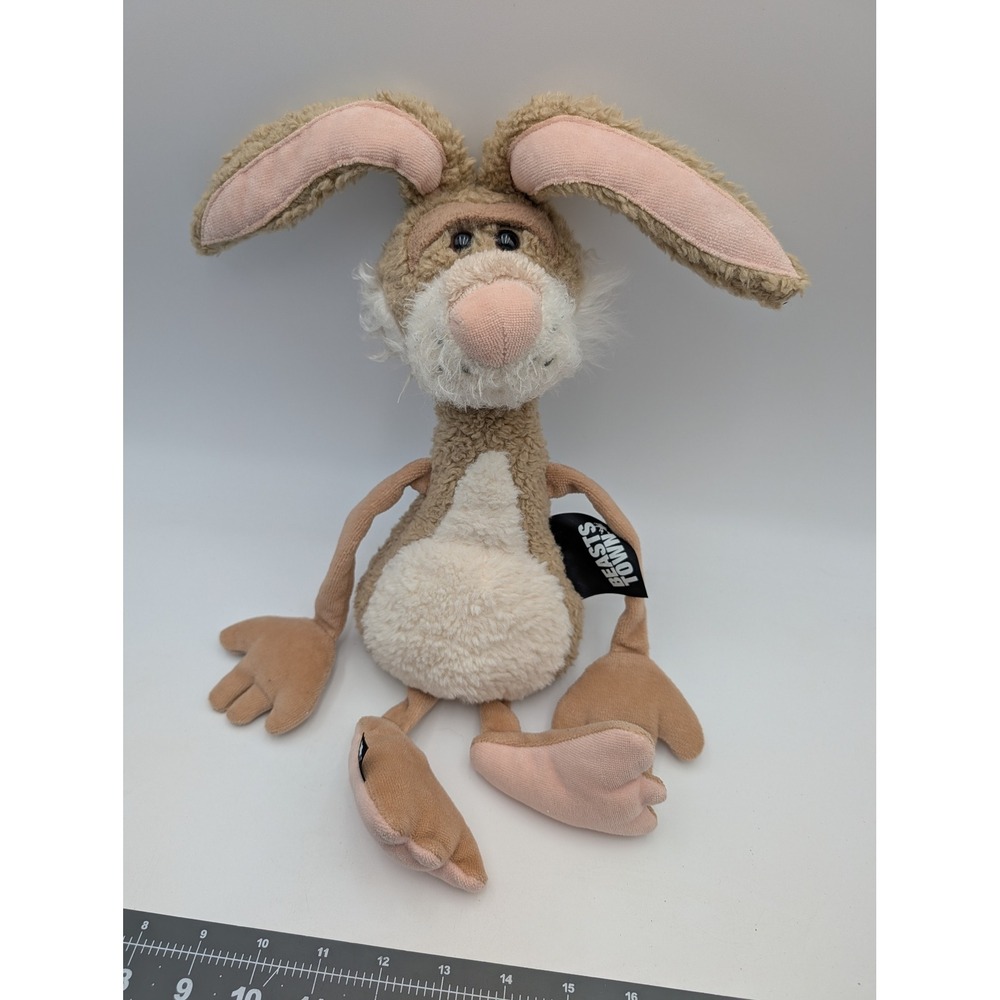 Sigikid Beasts Town Lazy Bunny Plush Tan Rabbit Long Ears 15 Inch Stuffed Animal